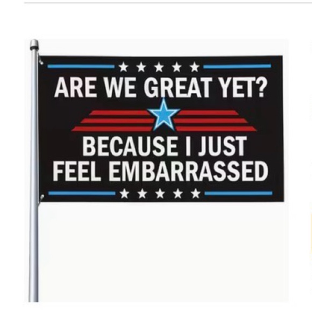 Large house flag 5’x3’ 'Are We Great Yet? Because I Just..” / Resist